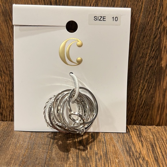 3/$15 Charming Charlie Silver Stacking Rings Size 10 - New - Lot 374 - Picture 2 of 6